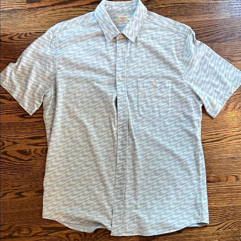 NWOT Men's Waves Blue Patterned Shirt | XL